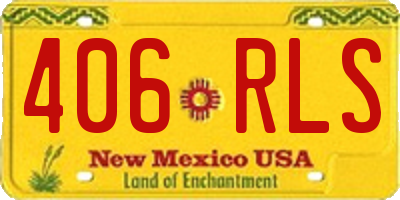 NM license plate 406RLS