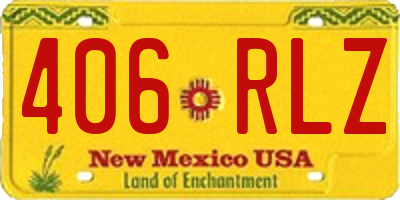 NM license plate 406RLZ
