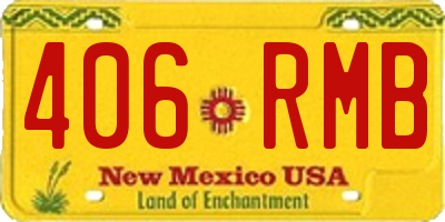 NM license plate 406RMB