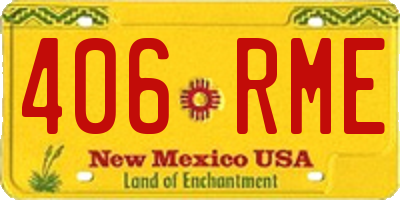 NM license plate 406RME