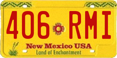 NM license plate 406RMI