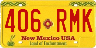 NM license plate 406RMK
