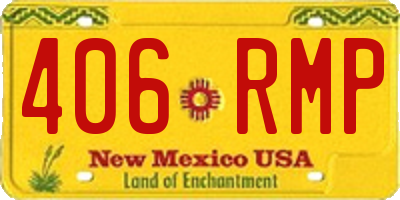 NM license plate 406RMP
