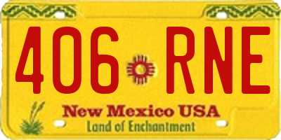 NM license plate 406RNE