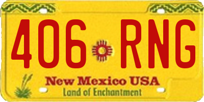 NM license plate 406RNG