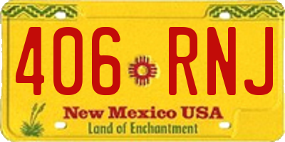 NM license plate 406RNJ