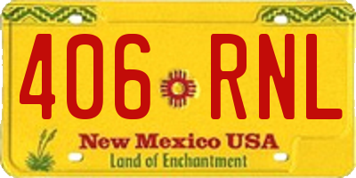 NM license plate 406RNL
