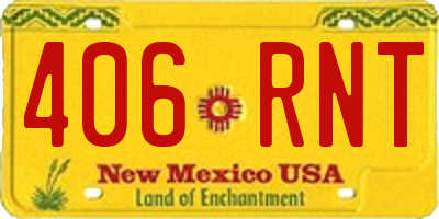 NM license plate 406RNT