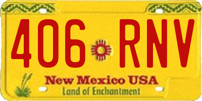 NM license plate 406RNV