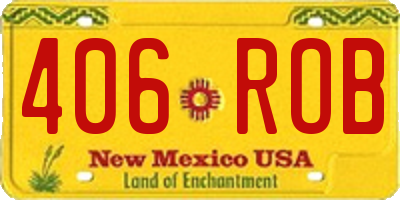 NM license plate 406ROB
