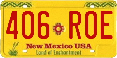 NM license plate 406ROE