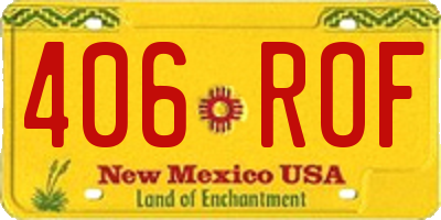 NM license plate 406ROF
