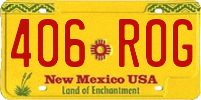 NM license plate 406ROG