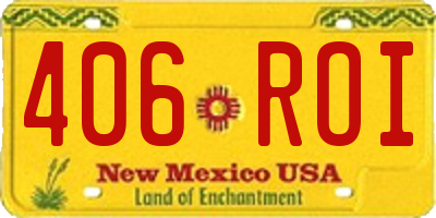 NM license plate 406ROI