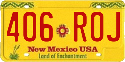 NM license plate 406ROJ