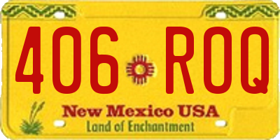 NM license plate 406ROQ