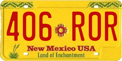 NM license plate 406ROR