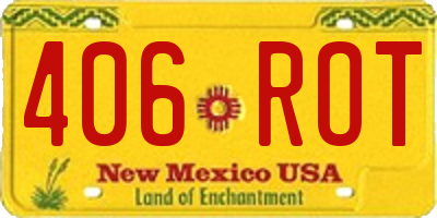 NM license plate 406ROT