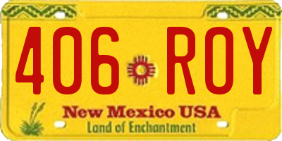 NM license plate 406ROY