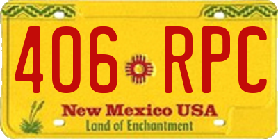 NM license plate 406RPC