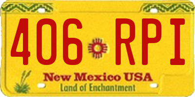 NM license plate 406RPI