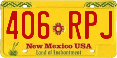 NM license plate 406RPJ