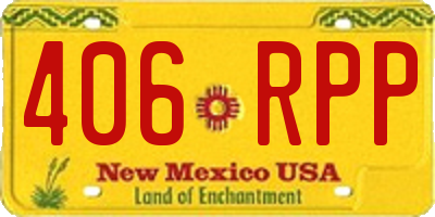 NM license plate 406RPP