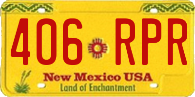 NM license plate 406RPR