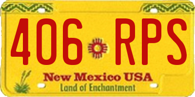 NM license plate 406RPS