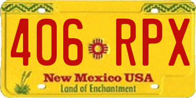 NM license plate 406RPX