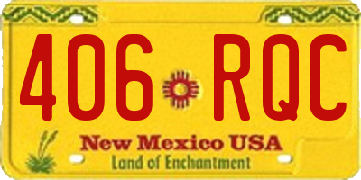 NM license plate 406RQC