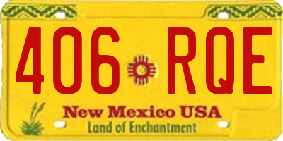 NM license plate 406RQE