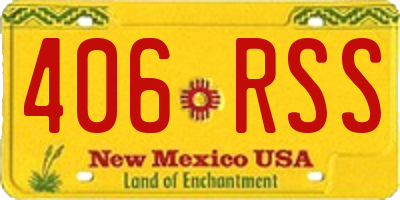 NM license plate 406RSS