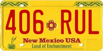NM license plate 406RUL