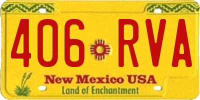 NM license plate 406RVA