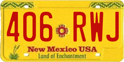 NM license plate 406RWJ