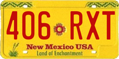 NM license plate 406RXT