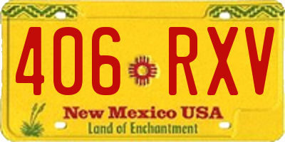 NM license plate 406RXV