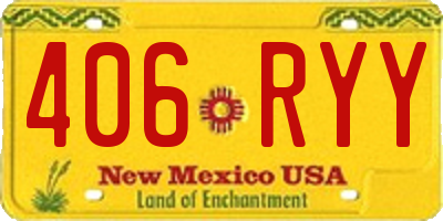 NM license plate 406RYY