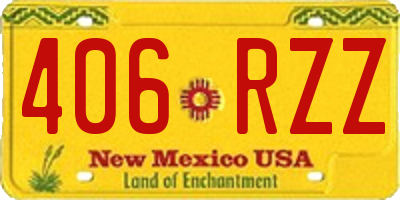 NM license plate 406RZZ