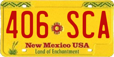 NM license plate 406SCA