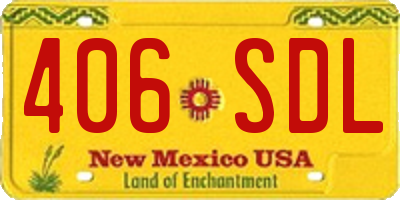 NM license plate 406SDL