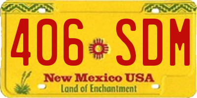 NM license plate 406SDM