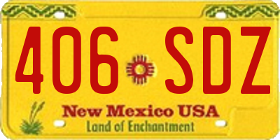 NM license plate 406SDZ