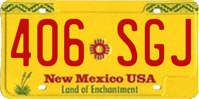 NM license plate 406SGJ