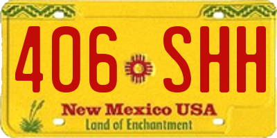 NM license plate 406SHH