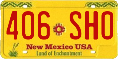 NM license plate 406SHO