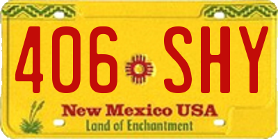 NM license plate 406SHY