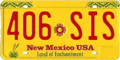 NM license plate 406SIS