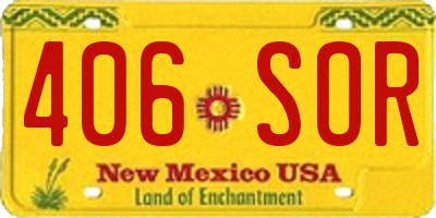 NM license plate 406SOR
